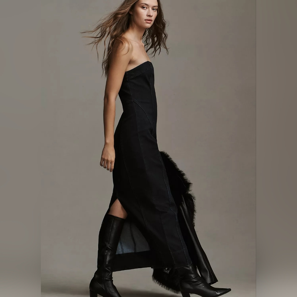 Anthropologie Pilcro Strapless Slim Denim Dress